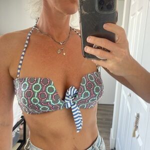 OndadeMar sequin detail tie front bandeau